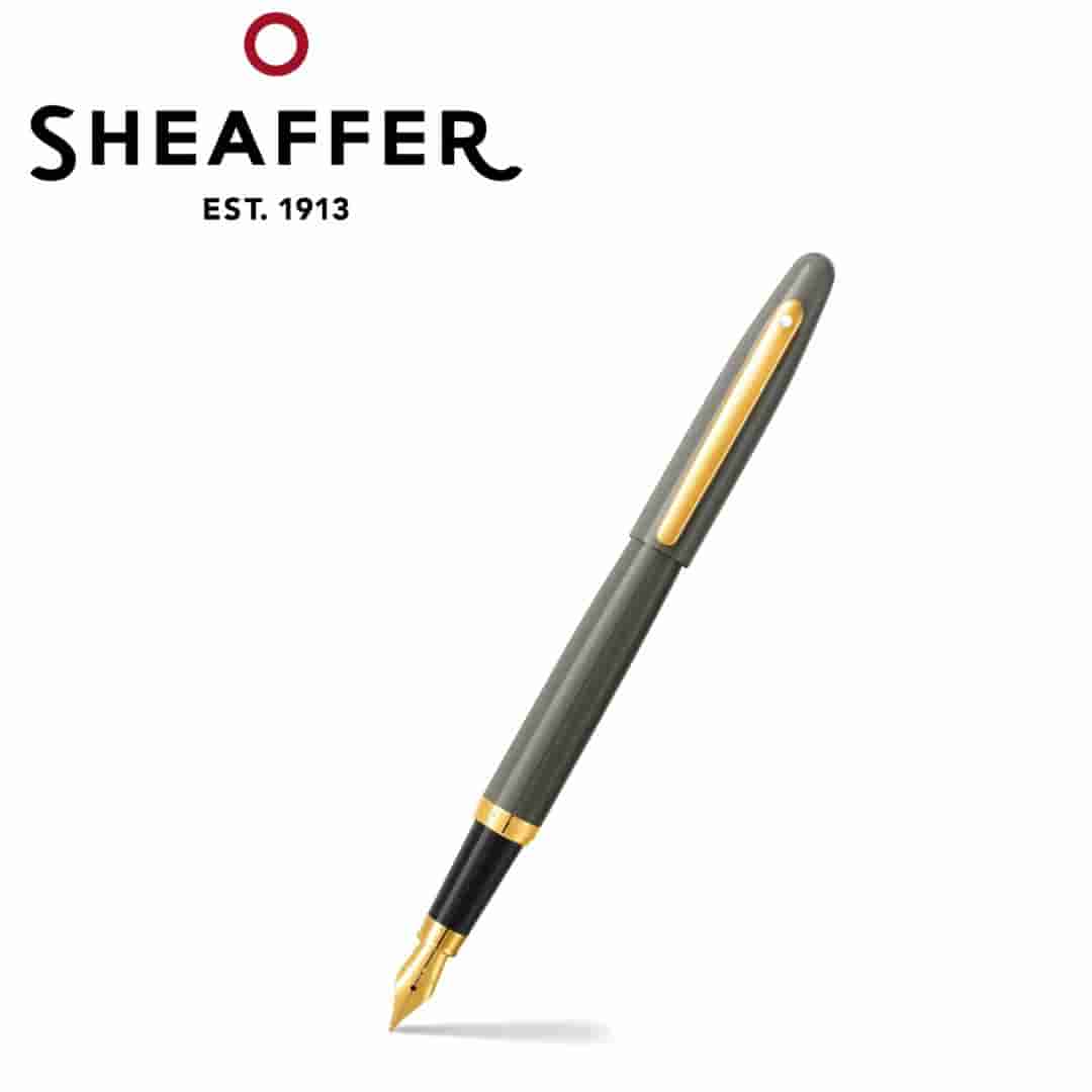 PEN SHEAFFER VFM E9427 LIGHT GREY WITH PVD GOLD  TRIM M FP