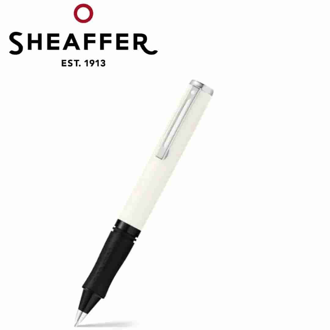 PEN SHEAFFER POP E9206 WHITE HIGH GLOSS RESIN BODY  WITH CHROME TRIM RB