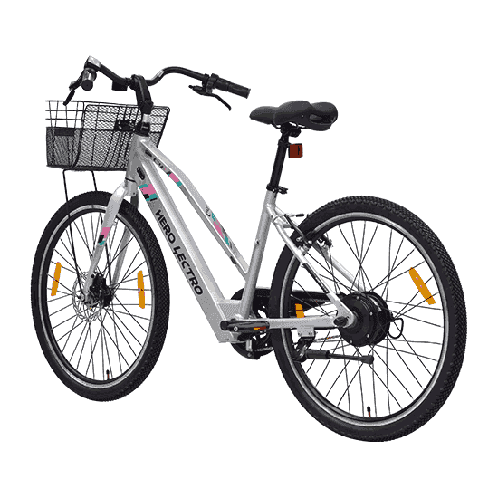 Hero Lectro C4 Plus SS Electric Cycle (Silver)