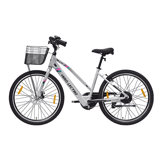 Hero Lectro C4 Plus SS Electric Cycle (Silver)