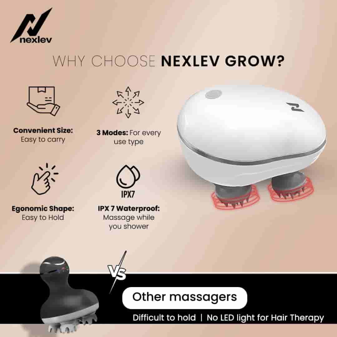 NexLev 2 in 1 Scalp Massager & red Light Therapy HM-02