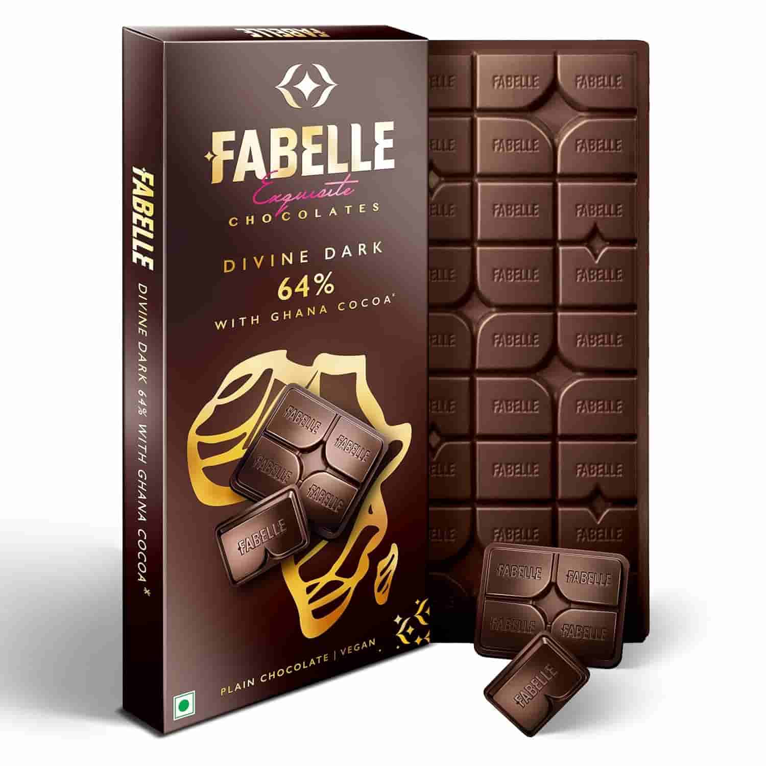 Fabelle Divine Dark 64% With Ghana Cocoa Luxury Dark Chocolate Bar