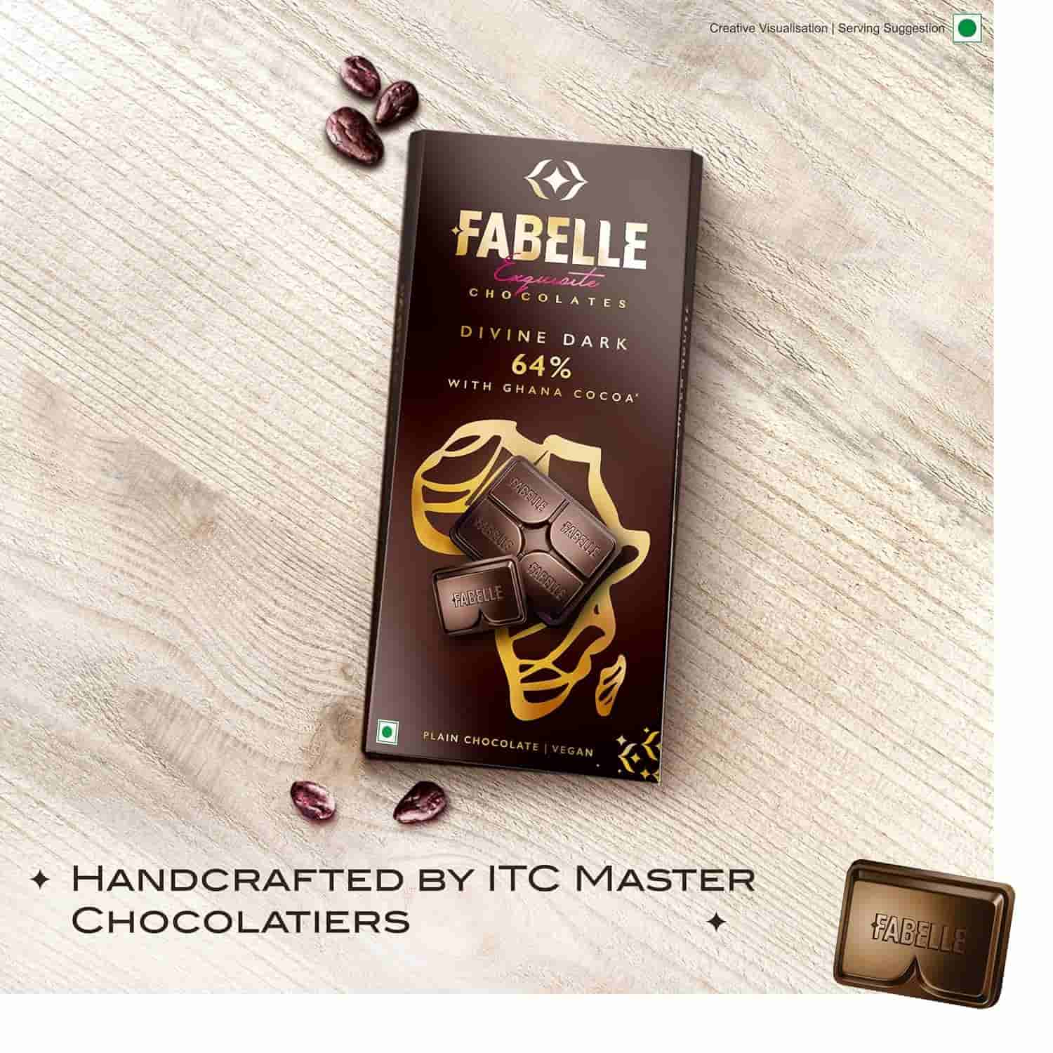 Fabelle Divine Dark 64% With Ghana Cocoa Luxury Dark Chocolate Bar