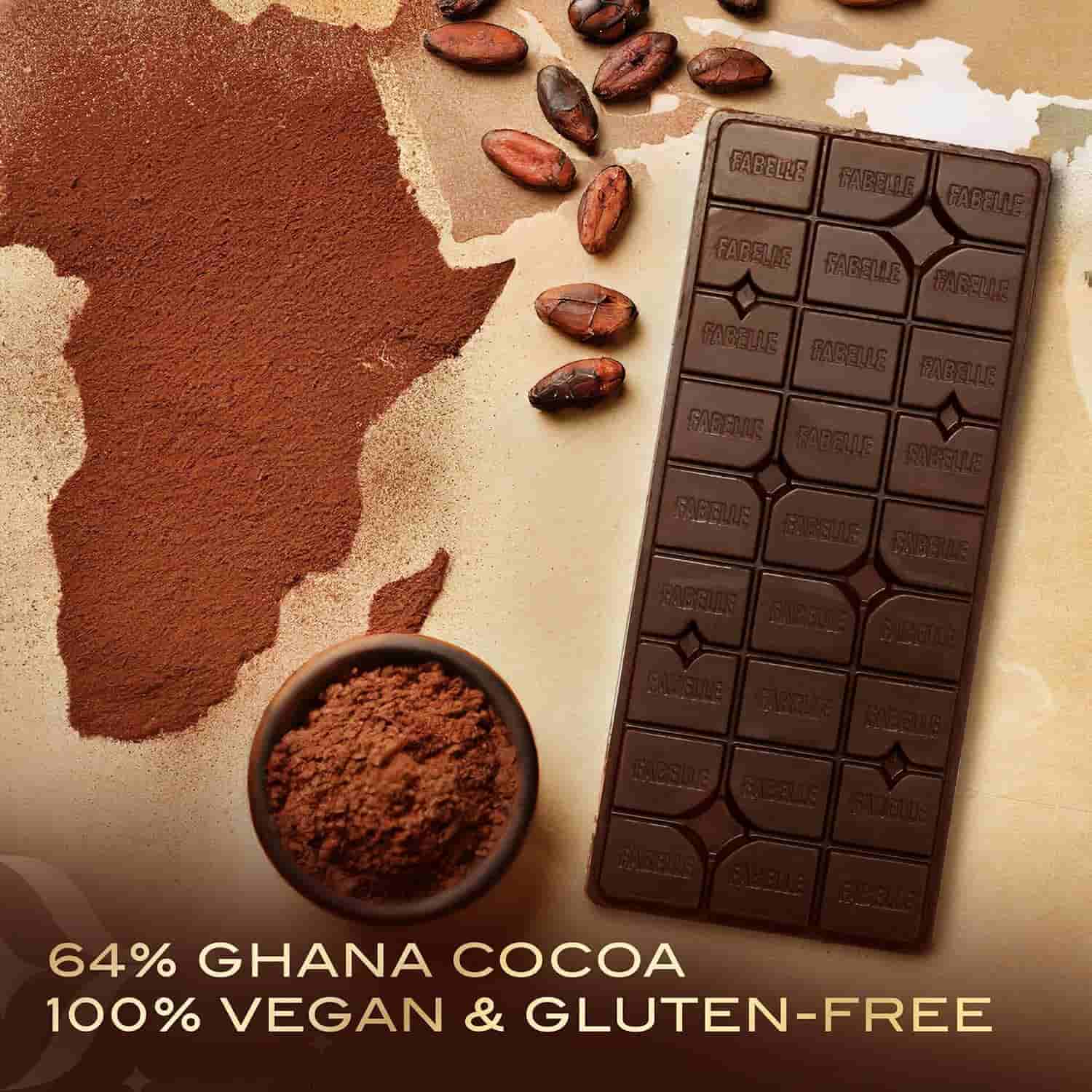 Fabelle Divine Dark 64% With Ghana Cocoa Luxury Dark Chocolate Bar