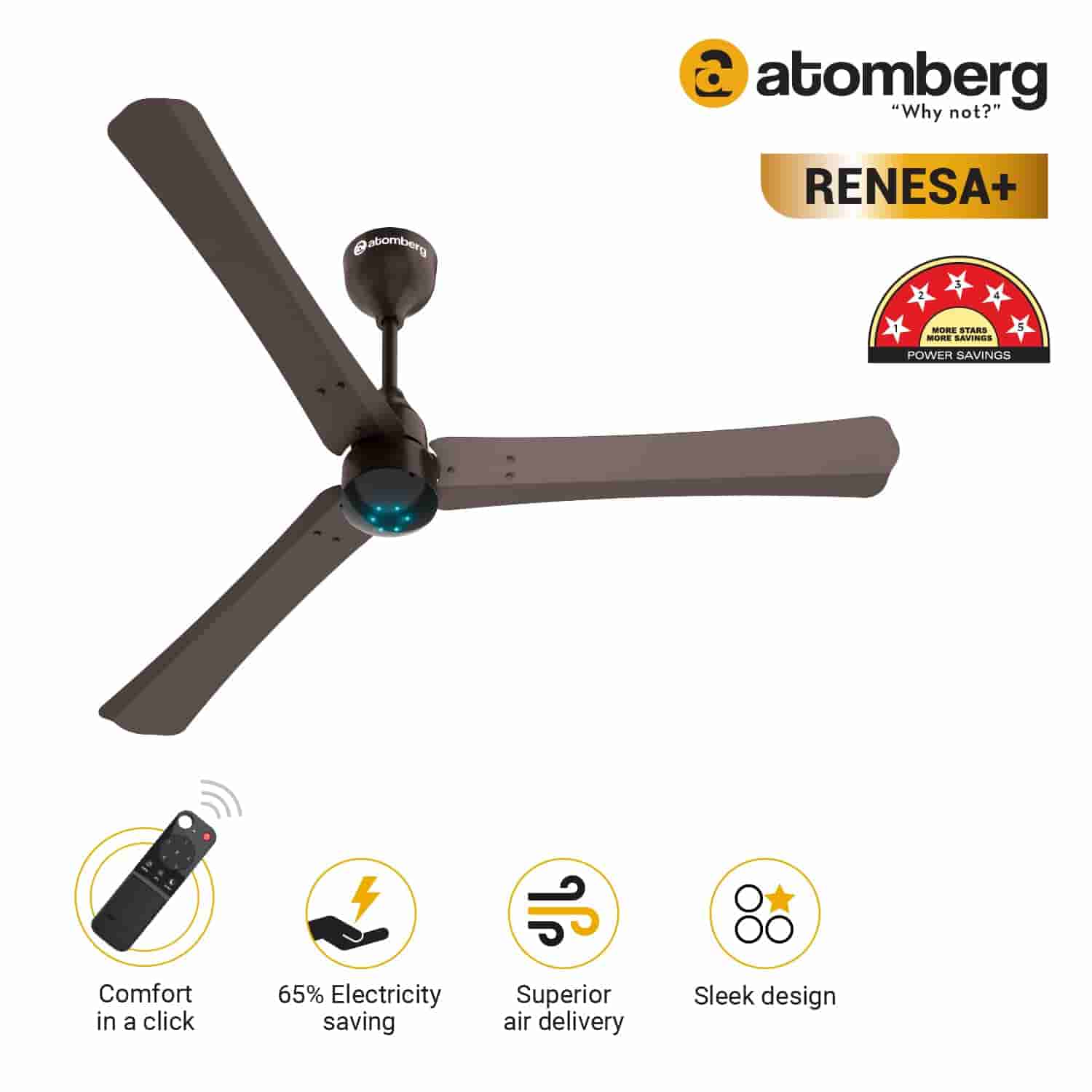 Atomberg Renesa+ CF 1.2M 35W Earth Brown
