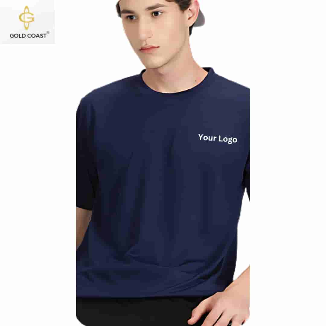 Gold Coast DRI-FIT Dot-Knit Round Neck T-Shirt - Navy Blue