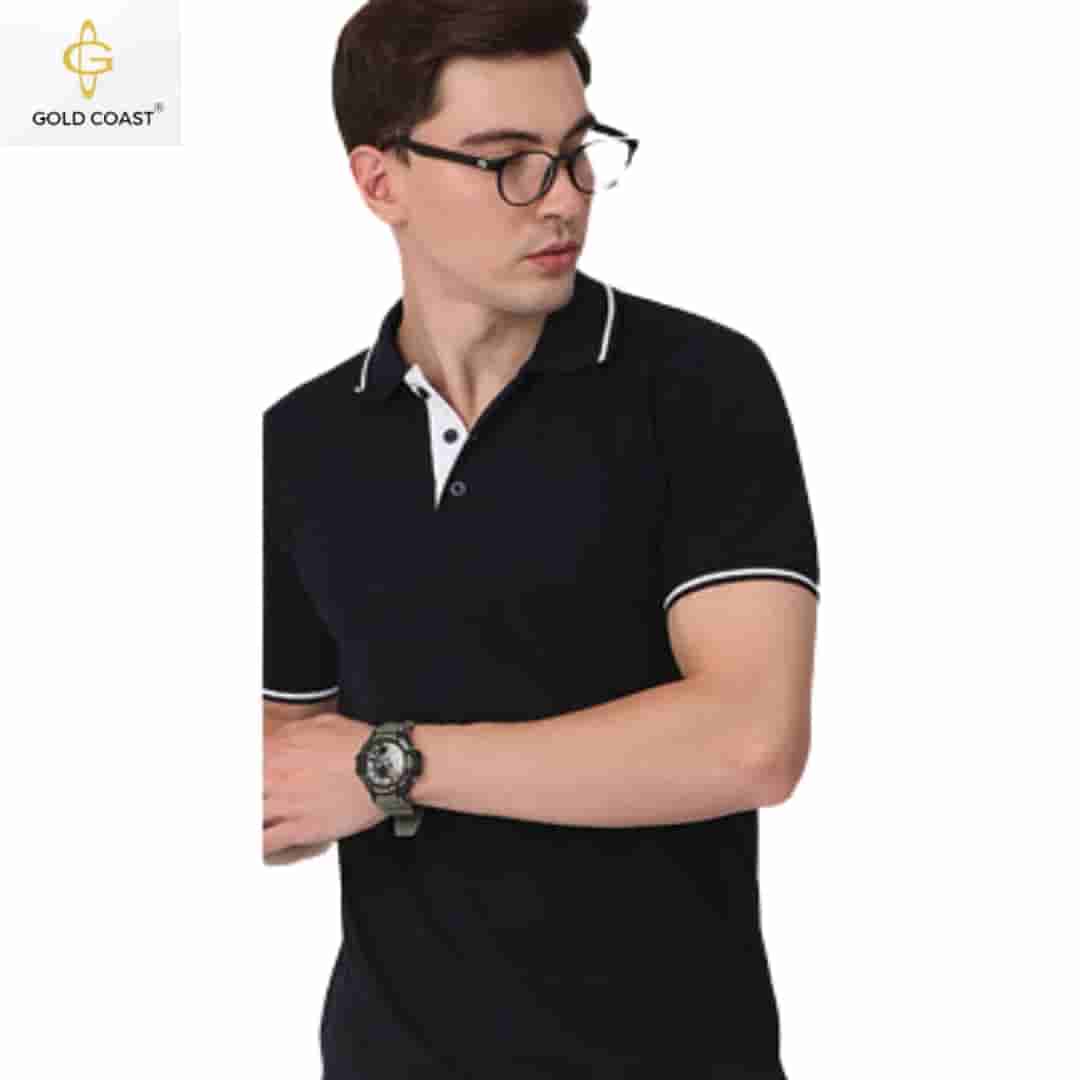 Gold Coast Pique Polo T-Shirt - Navy Blue