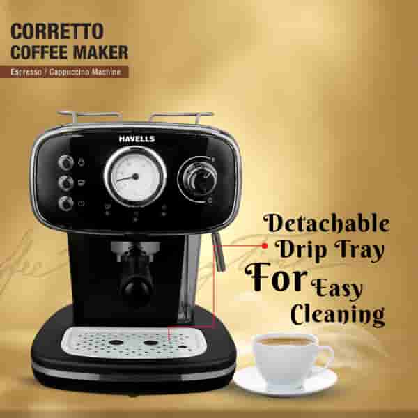 Havells Corretto Espresso Cappuccino Coffee Maker Black