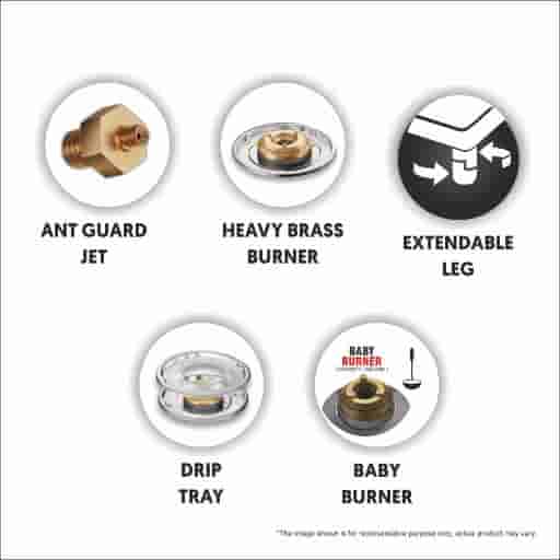 Preethi Blue Flame Jumbo Max (4B Ss) Gas Stove