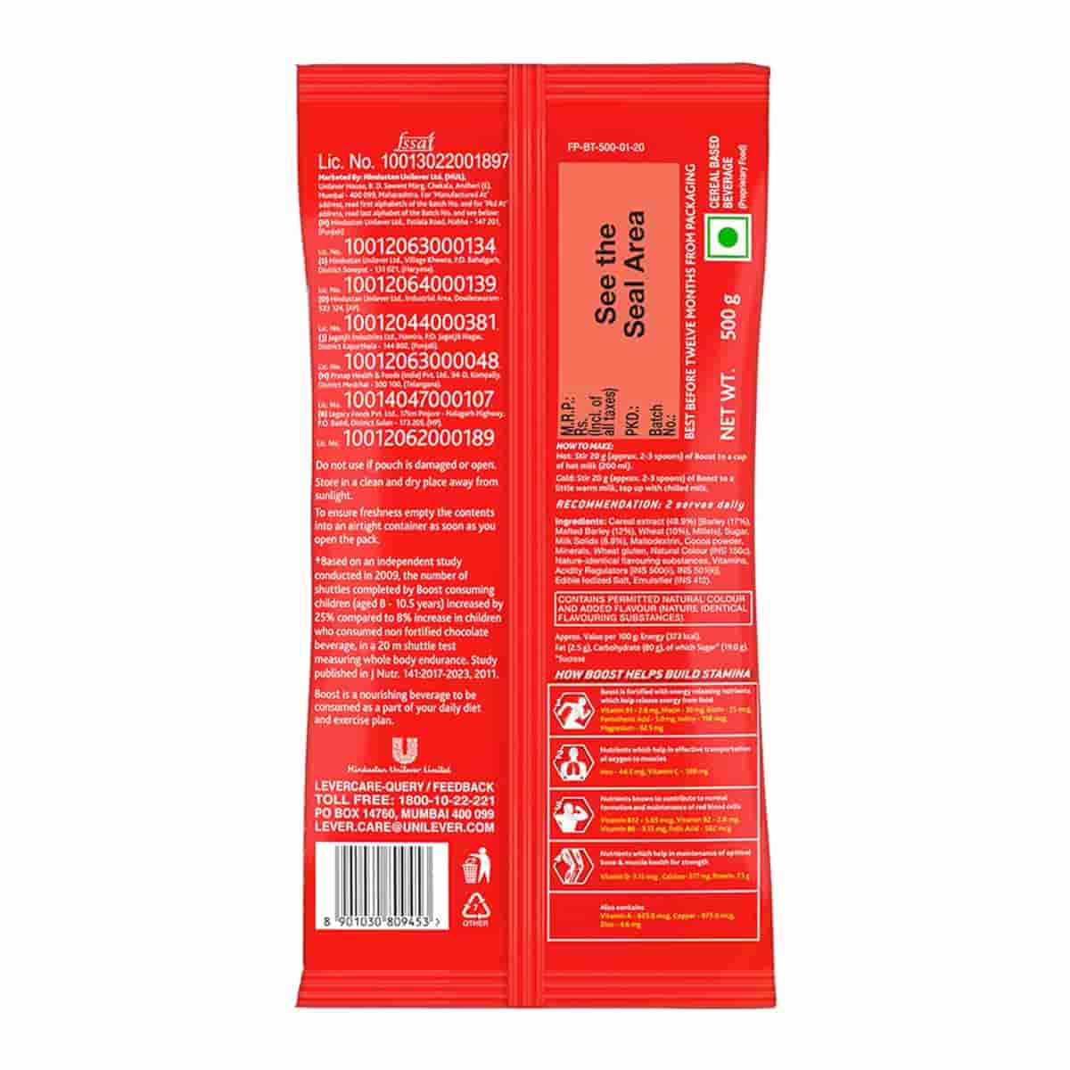 BOOST Energy & Nutrition Drink Pouch 500G