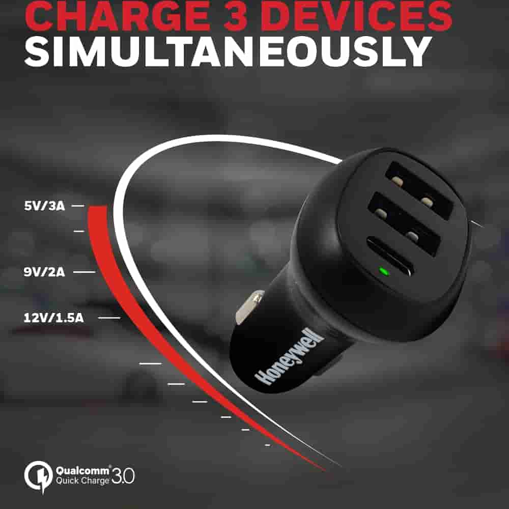 Honeywell Micro CLA 36W PD Smart Car Charger with Type C Cable