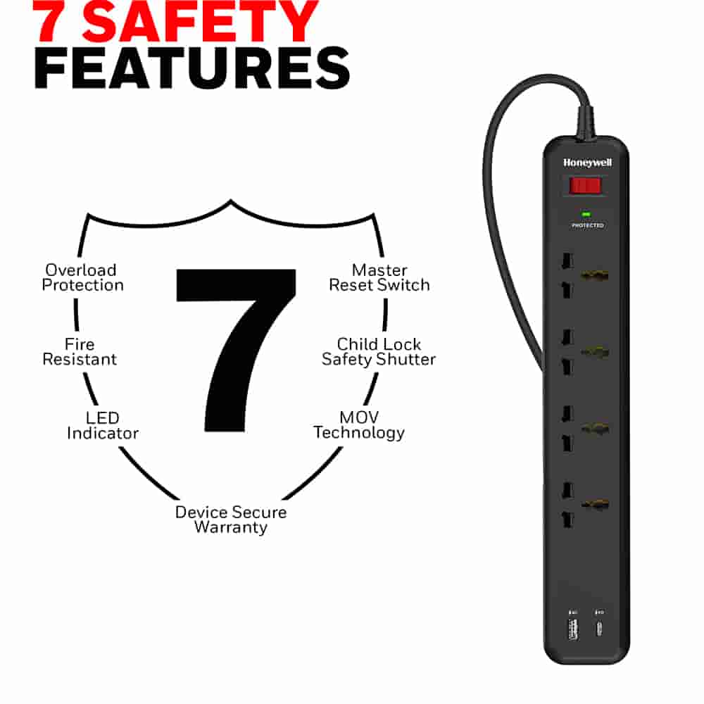 Honeywell 4 out surge protector PD18W with USB