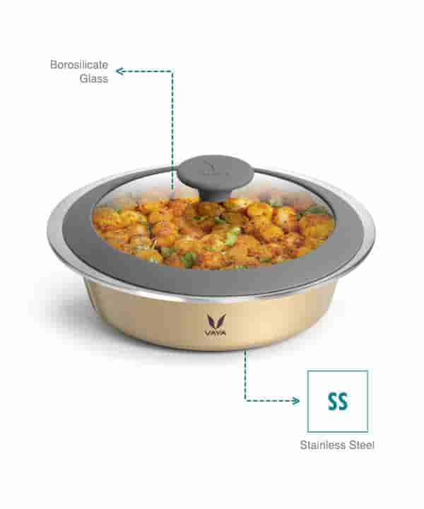 Vaya Hautecase Serveware HC 1100 Glass Lid - Gold