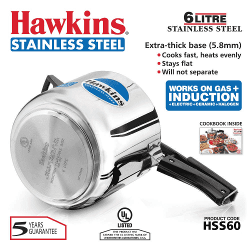 Hawkins HSS60 Stainless Steel 6 Litre