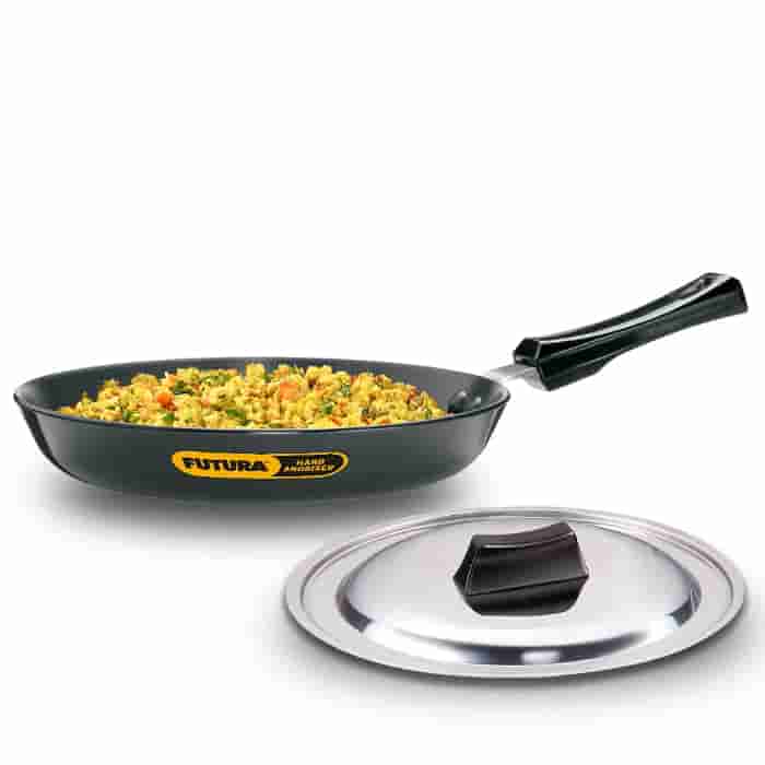 Hawkins Futura 25cm Hard Anodised Induction Fry Pan with Stainless Steel Lid