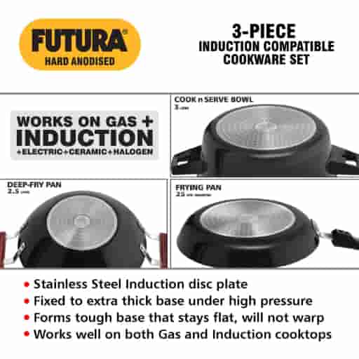 Hawkins Futura Hard Anodised 3 Piece Induction Cookware Set 1