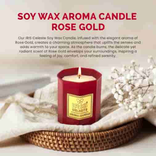 IRIS Celeste Soy Wax Aroma Candle - Rose Gold