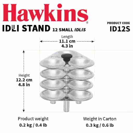 Hawkins Aluminium Idli Stand 3L - 12 Mini Idlis