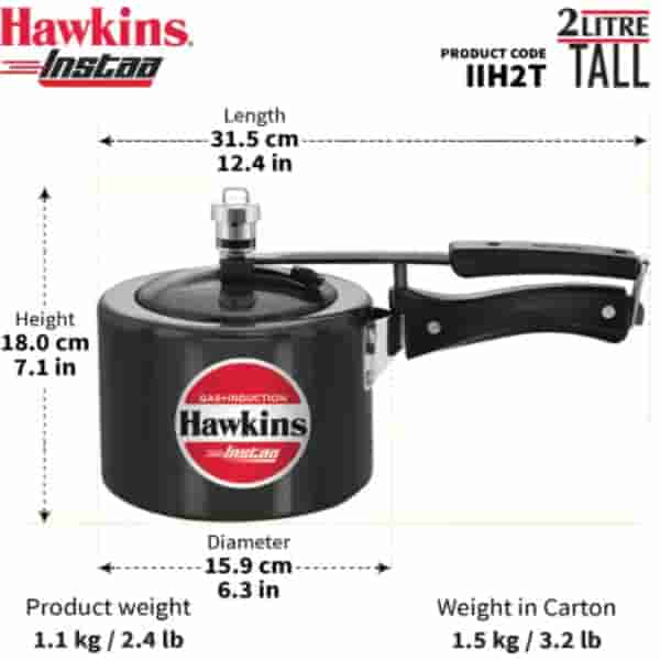 Hawkins 2 Litre Instaa Induction Base Pressure Cooker
