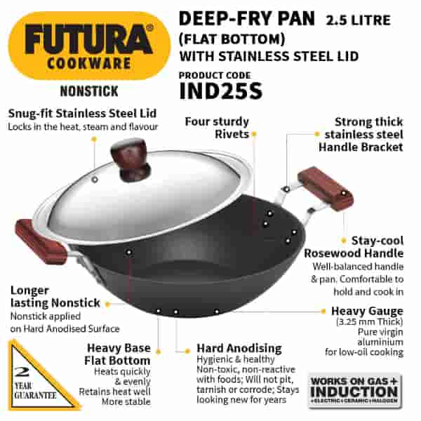 Hawkins Futura 2.5 Litre Deep Fry Pan with Lid