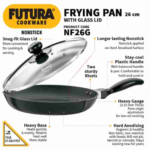 Hawkins Futura 26 cm Frying Pan with Glass Lid