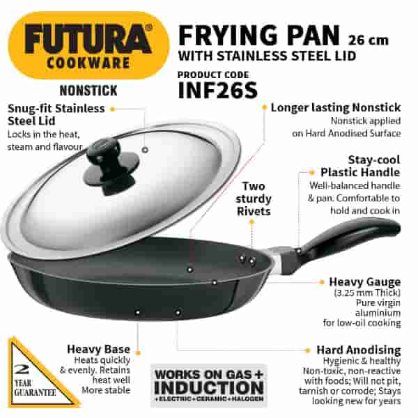 Hawkins Futura 26 cm Frying Pan with SS Lid