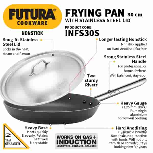 Hawkins Futura 30 cm Frying Pan With Lid