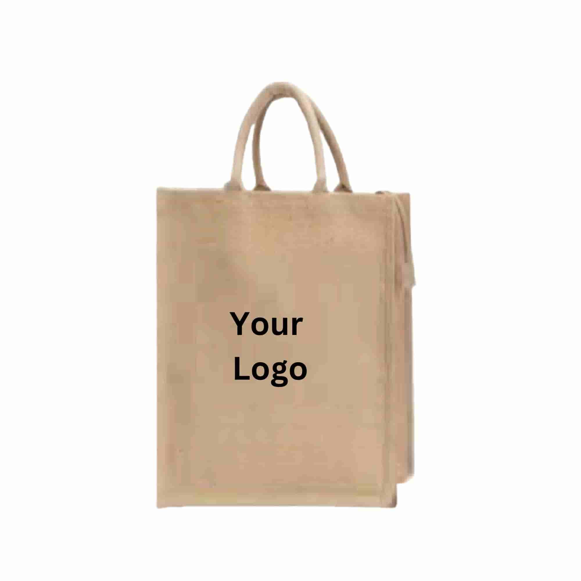 Zipper Natural Jute Bags Small