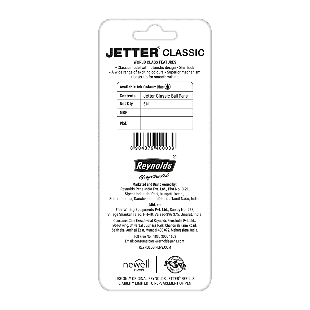 Reynolds Jetter Classic Ball Pen Pack Of 5