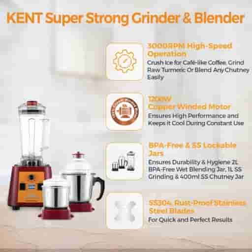 KENT 16095 Super Strong Mixer Grinder 1200W