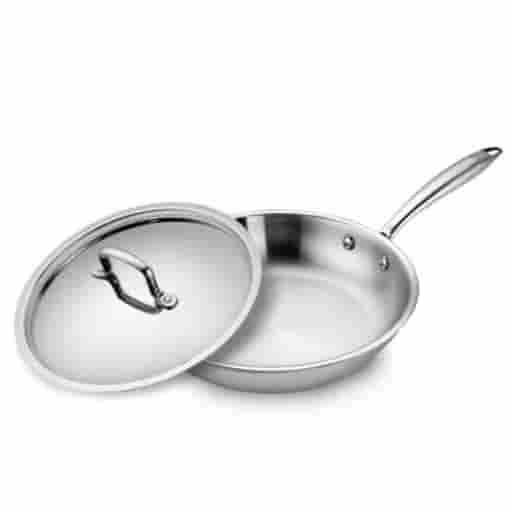 KENT 18025 Tri-Ply Frying Pan with SS Lid 24cm