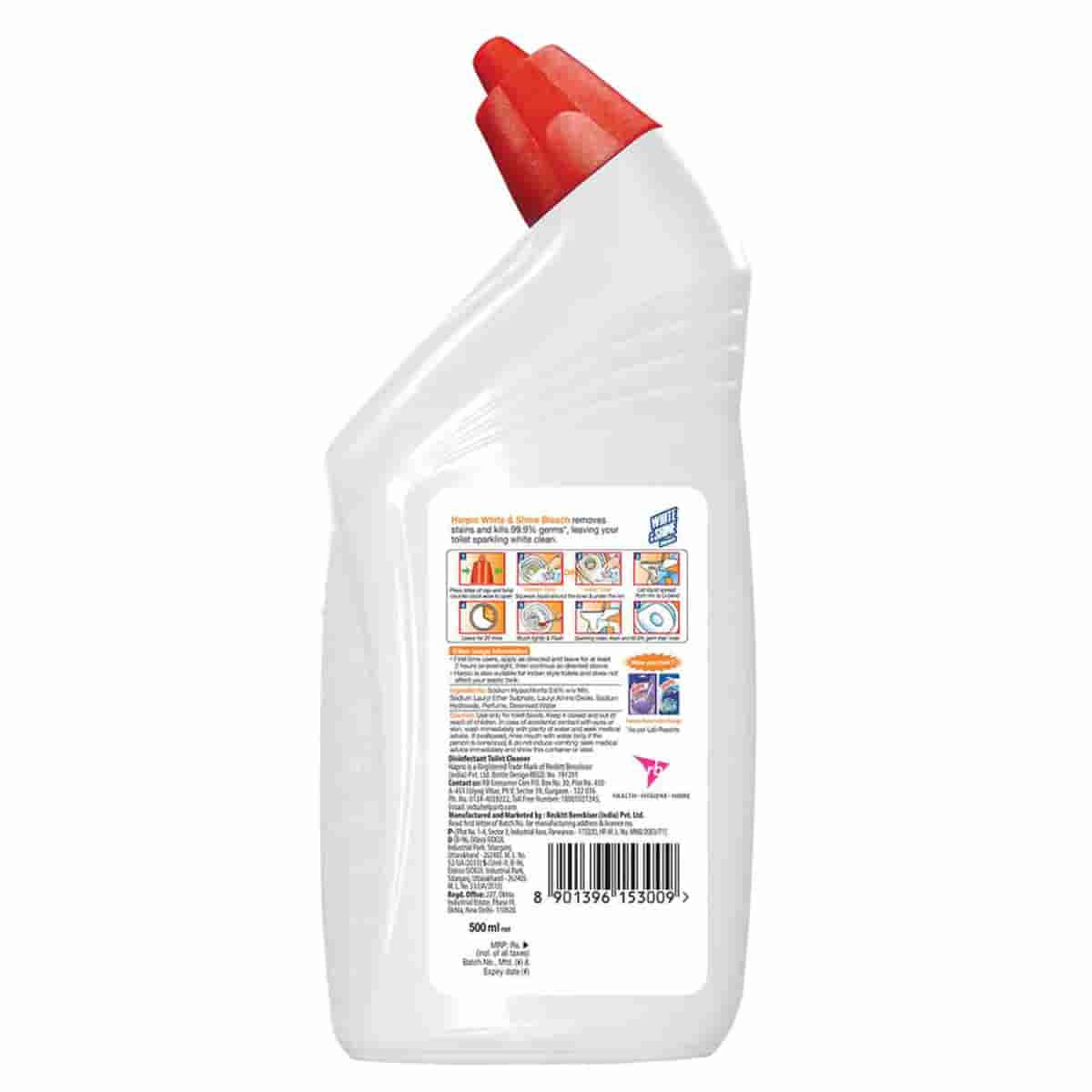 Harpic White and Shine Disinfectant Toilet Cleaner Bleach 500ml