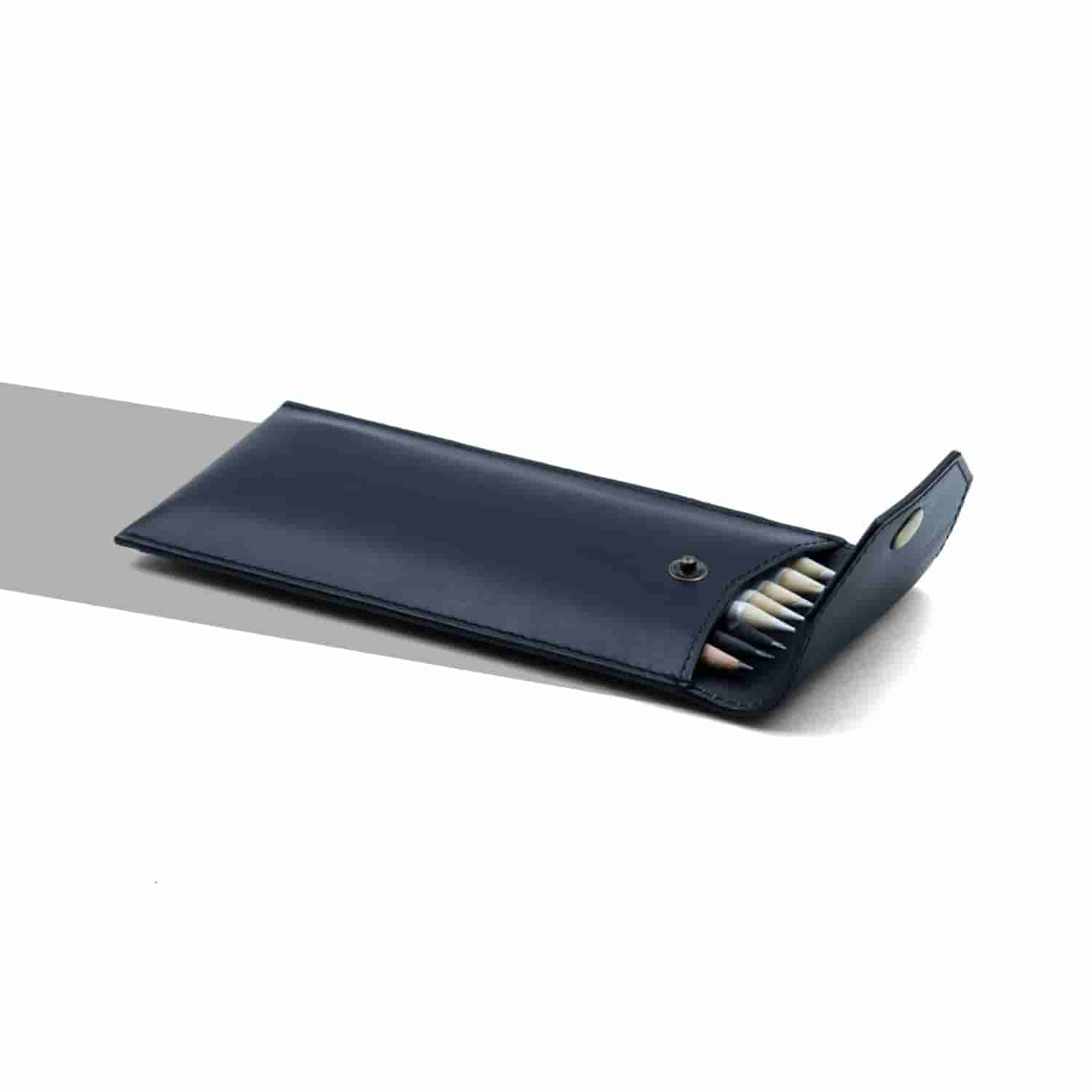 Leather Chef Pencil Pouch Black