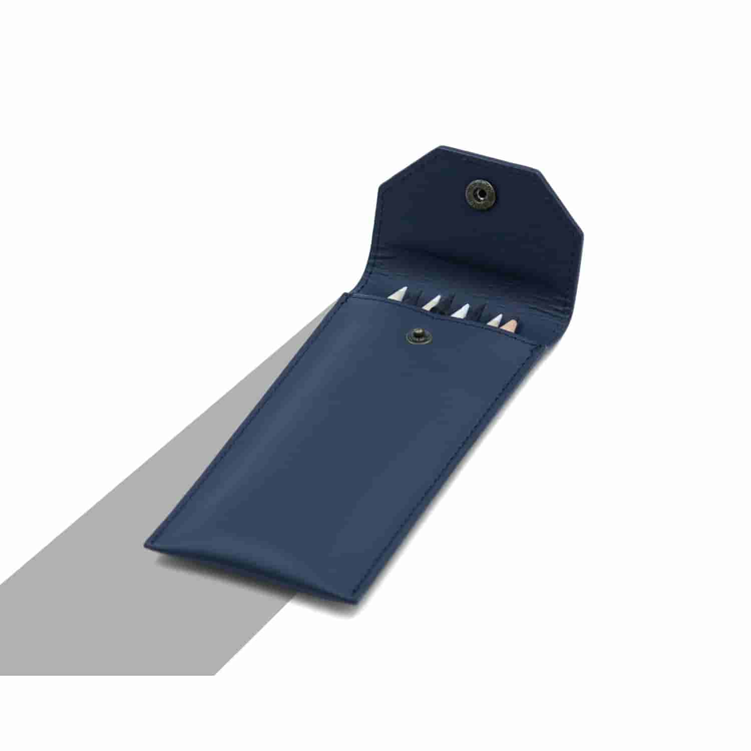 Leather Chef Pencil Pouch Midnight Blue