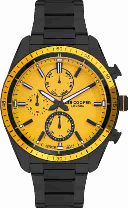 Lee Cooper Multifunc Yellow Round Watch