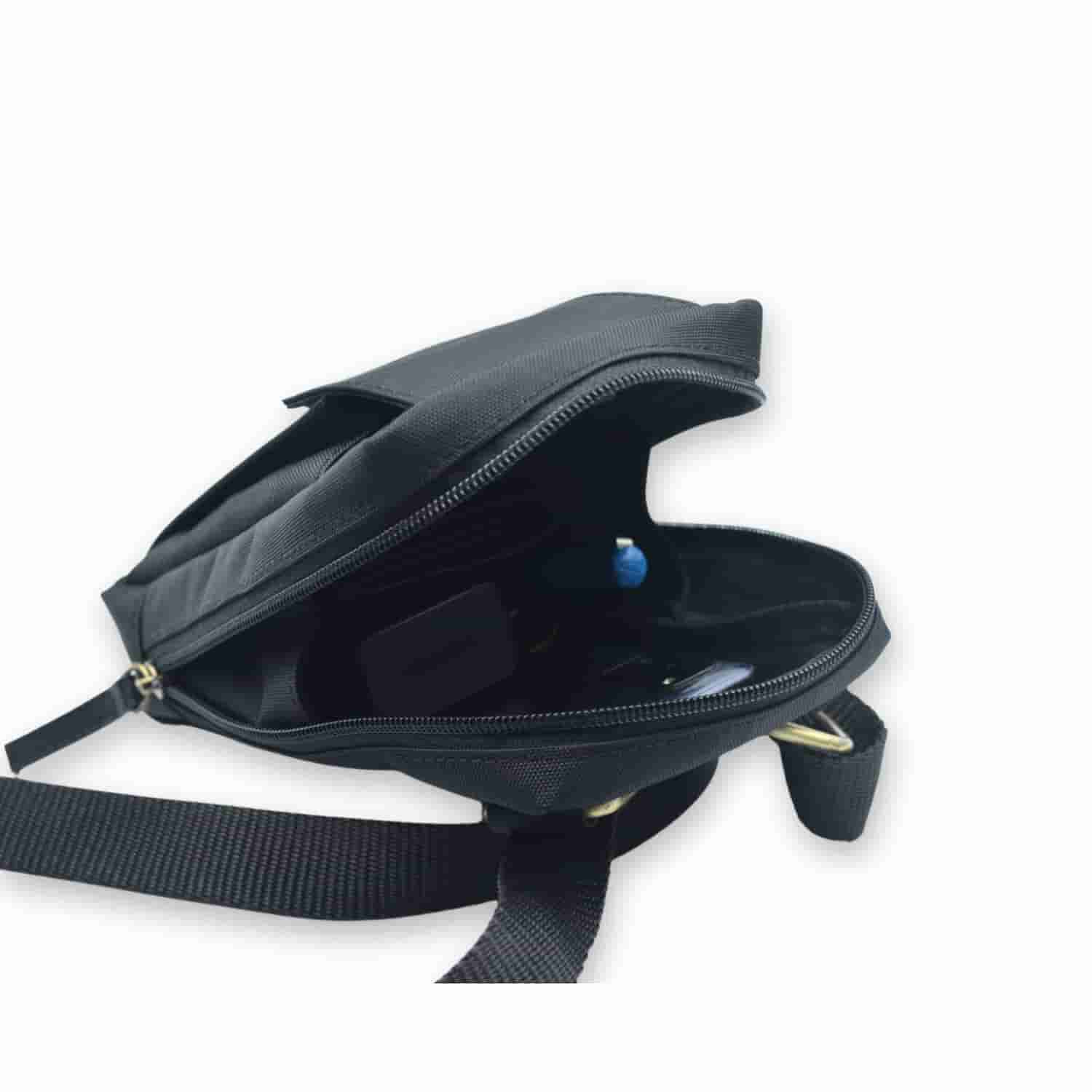 Leather Chef City Sling Bag Black