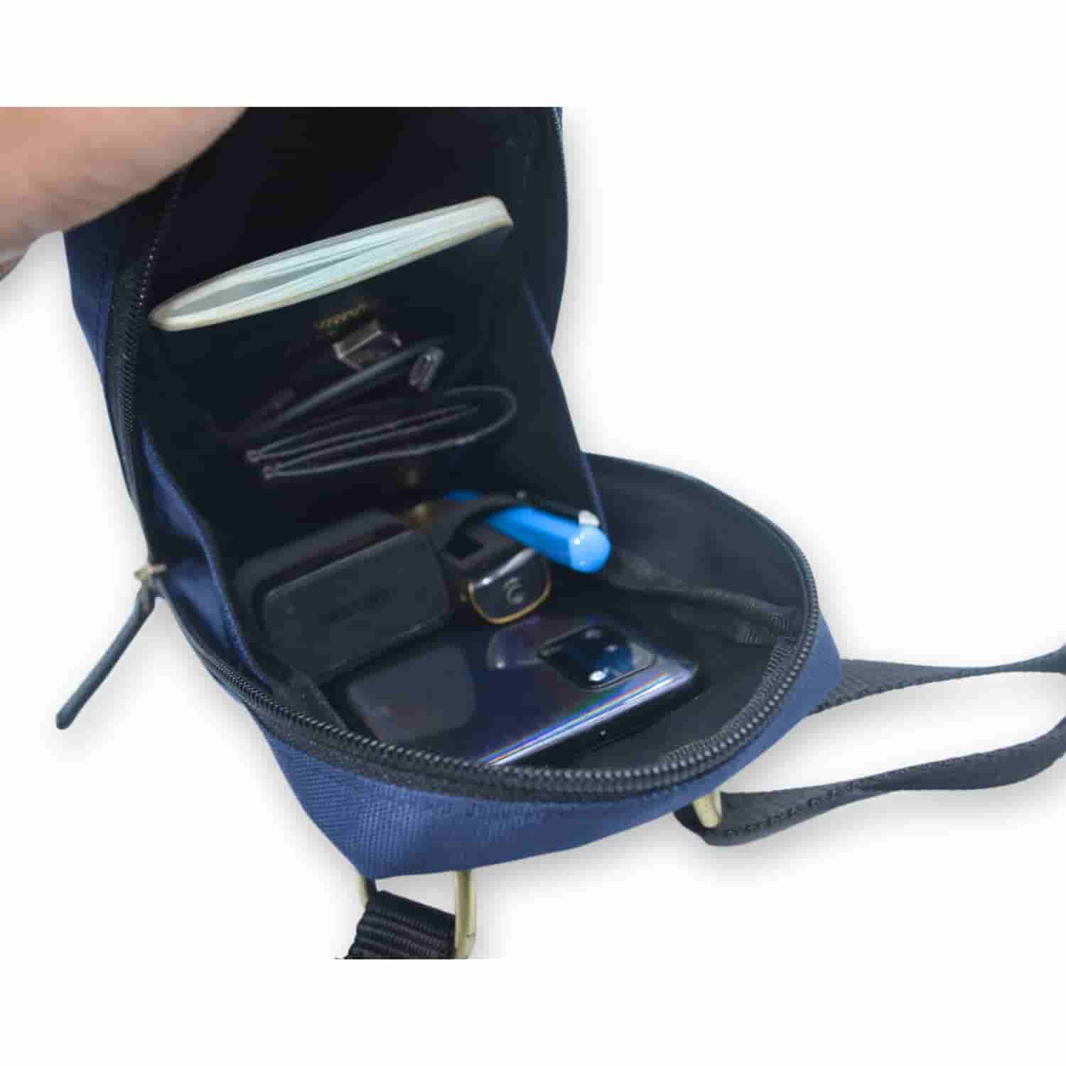 Leather Chef City Sling Bag Blue