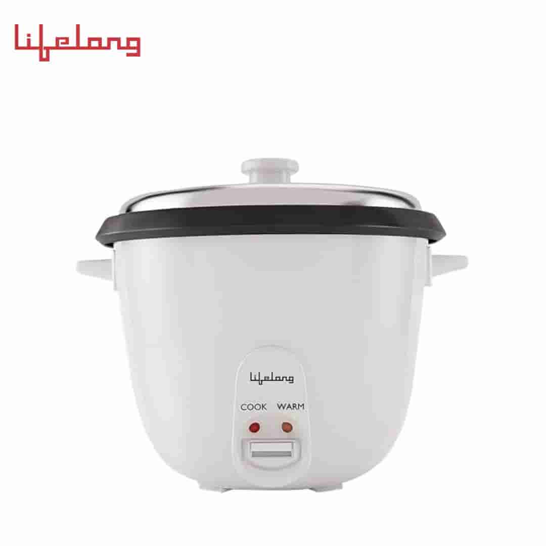Lifelong LLRC02 Electric Rice Cooker 1.8 Litres|700 watt| Aluminium Cooking Pan| One Touch Operation & Keep Warm Function| Cool Touch Outer Body (White)