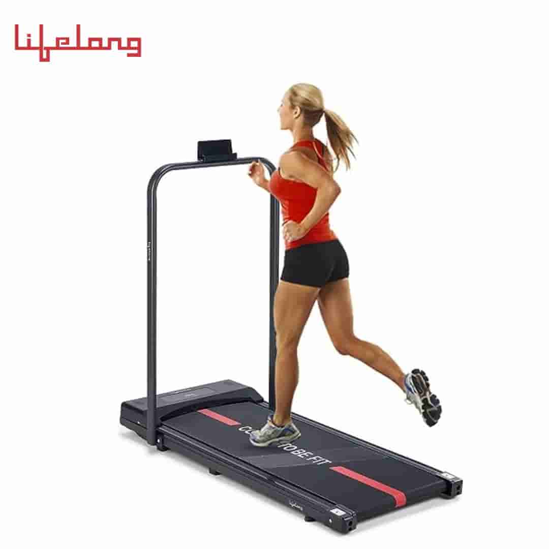 ?Lifelong LLTM162 Fit Pro 2 HP Peak DC Motorized Treadmill | Home Workout | Max Speed 8 Km/Hr | Max User Weight 110 Kg | Free Installation Assistance