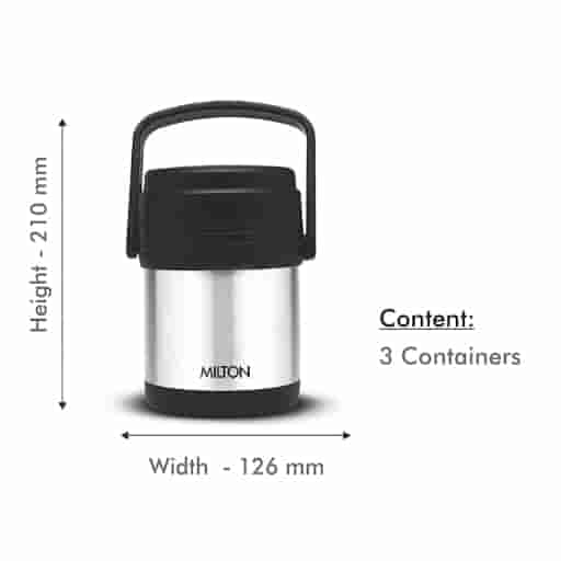 Milton Thermosteel Hot Meal 3 Container Lunch Box