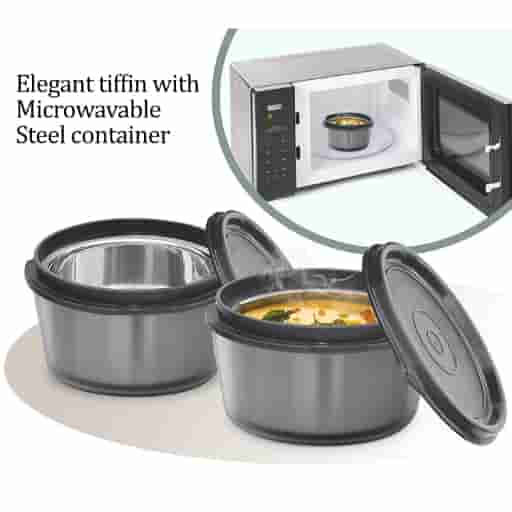 Milton Nutri Lunch 2 Round Steel Microwavable Containers