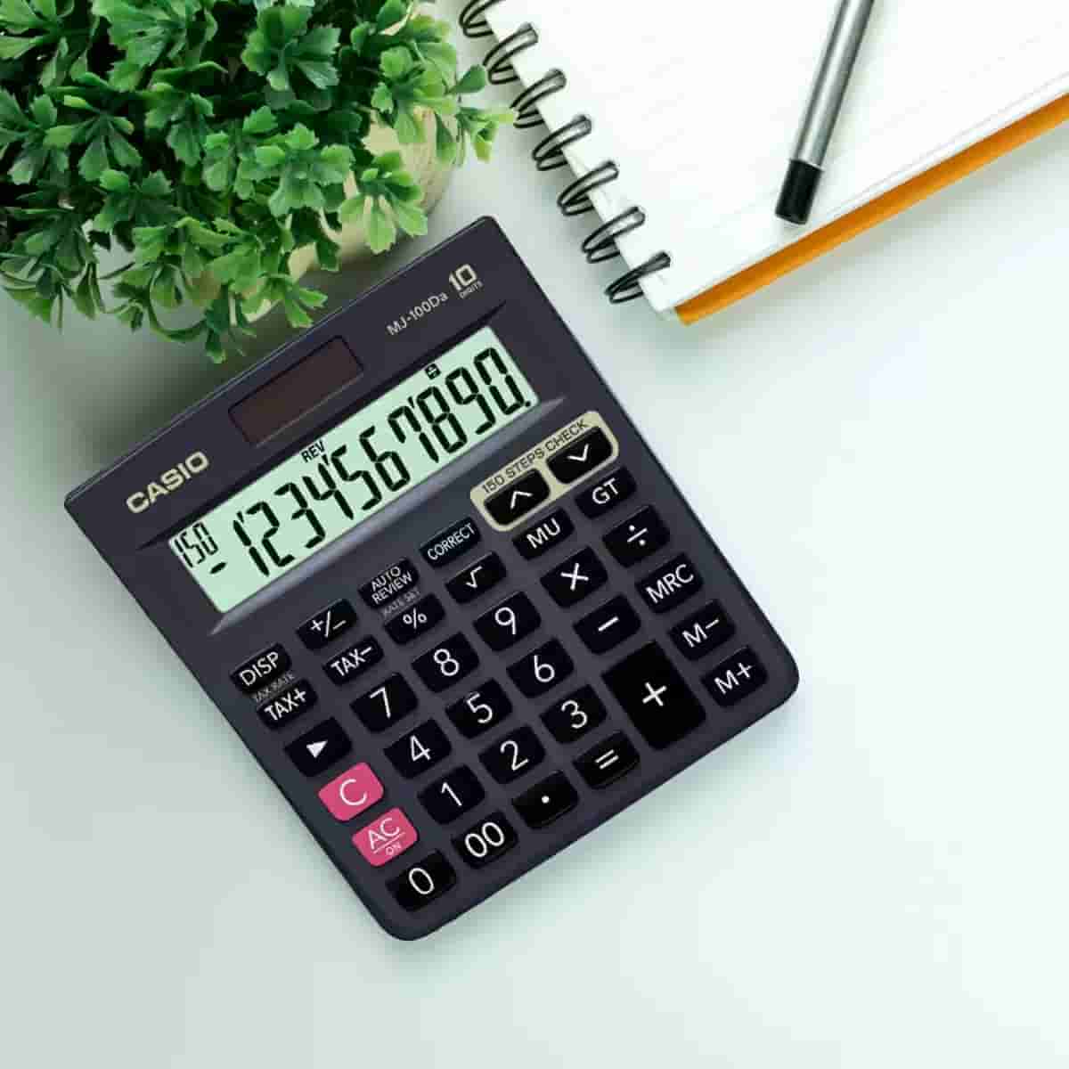 Casio MJ-100Da 150 Steps Desktop Calculator with Tax/GT Keys/On Display Indication