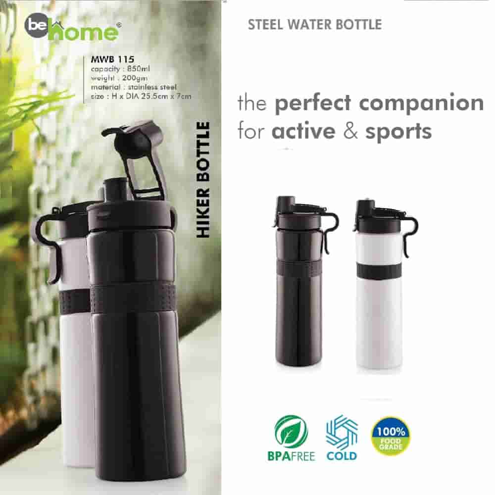 BeHome Hiker Steel Bottle Capacity 850Ml Black