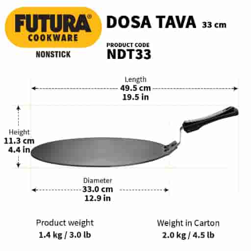 Hawkins Futura Nonstick Dosa Tawa 33Cm