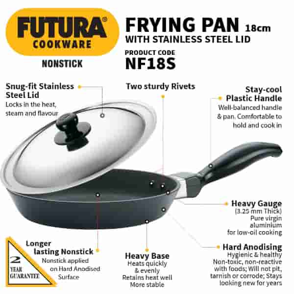 Hawkins Futura 18Cm Nonstick Frying Pan with SS Lid