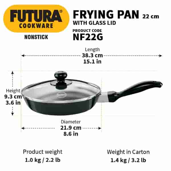 Hawkins Futura Induction Frying Pan 22 cm with Glass lid