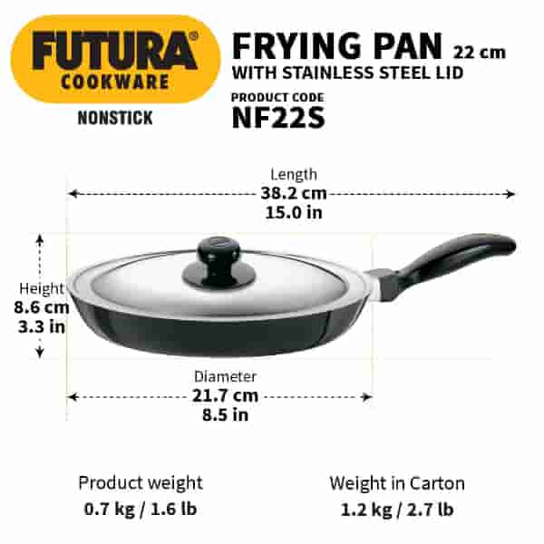 Hawkins Futura 22cm Nonstick Frying Pan with SS Lid