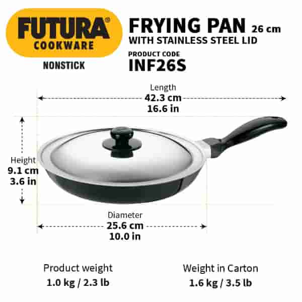 Hawkins Nonstick 26cm Frying Pan with SS Lid