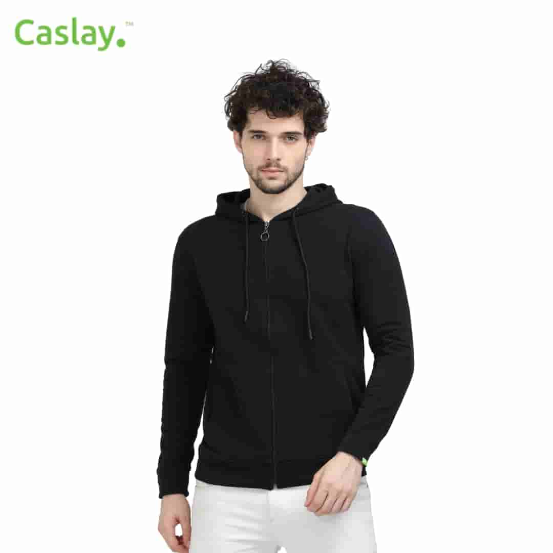 Caslay Hoodie withzip - Black