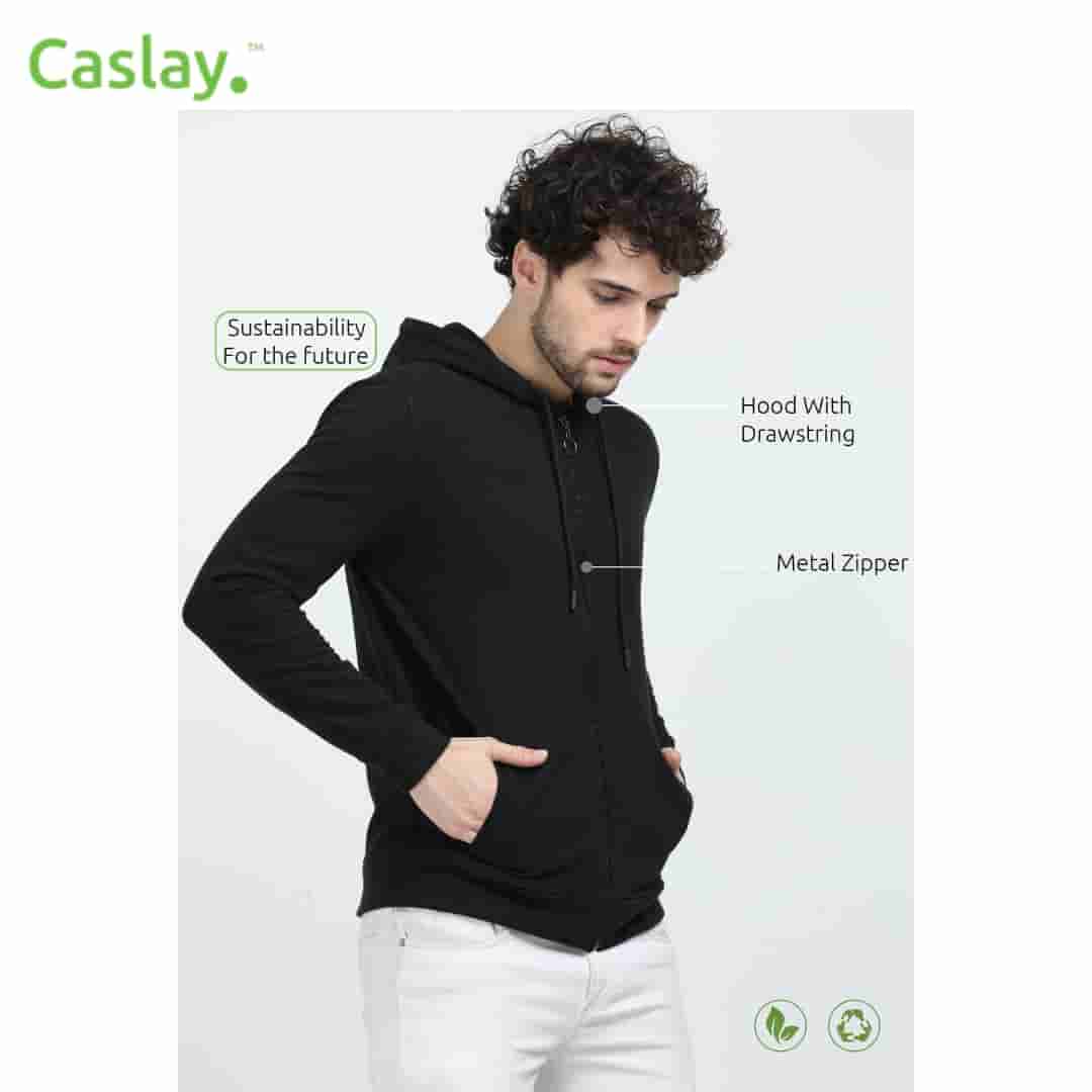 Caslay Hoodie withzip - Black